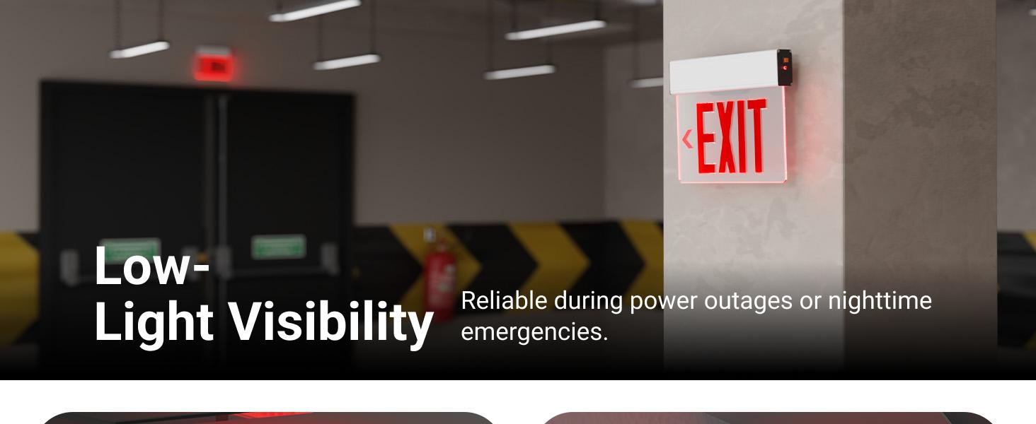 LED Edge-Lit Clear Exit Sign (Red), Single-Sided