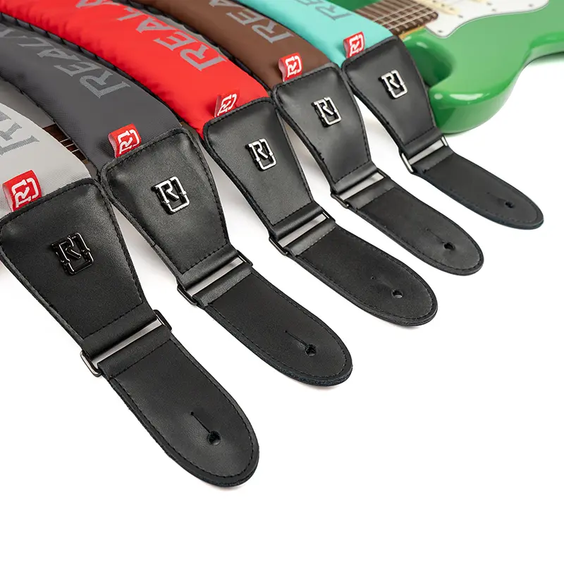 Thicker Guitar Strap 10mm Foam Padding Guitar Straps for Acoustic/Electric Guitar & Bass 2" Wide Bass Guitar Strap with Leather Ends