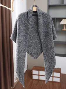 Women's Pure Wool Shawl Wrap Scarf, Thick Warm Knitted Triangle Design, Loose Fit, Fall & Winter Essential Accessory, Casual Style