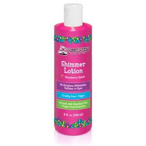 Piggy Paint Strawberry Splash Shimmer Lotion 8oz Cruelty-Free Vegan with Essential Oils & Super Fruit Extracts