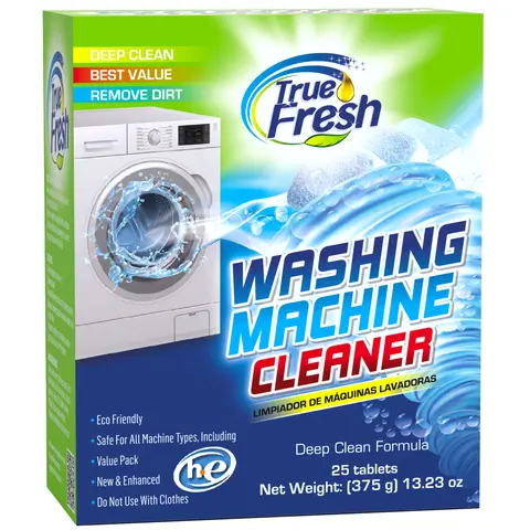 Washing Machine Cleaner Tablets, 25-Pack - Descaling Tabs for Front & Top Load HE Washers, Major Brands Compatible - Removes Odor & Detergent Residue, Supports Monthly Maintenance & Revitalizing Effects