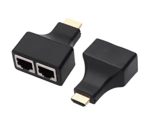HDMI Extender to Dual RJ45 Over Cat 5e/6 Network Ethernet 4K Adapter HD 1080P Adapter