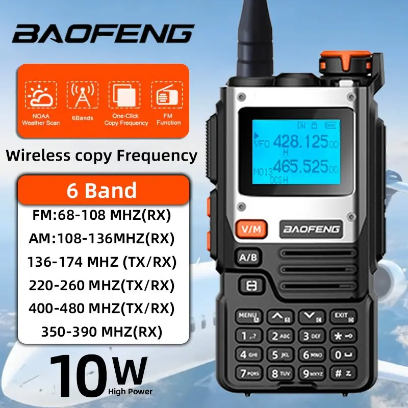 UV-K61 UHF VHF dual band handheld intercom Radio Walkie Talkies AM FM 999CH multi band Type-C portable direct charging two-way intercom suitable for multiple scenarios such as fleet scheduling, outdoor fishing, and wilderness exploration