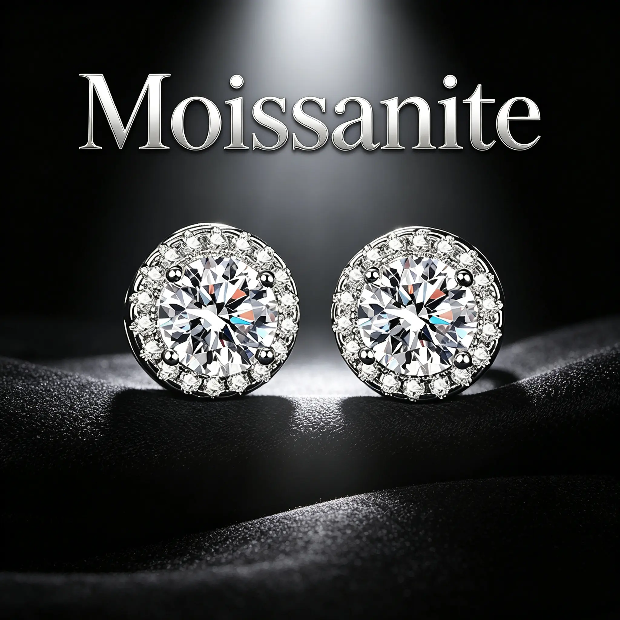 【Yunselect】0.5-2CT Moissanite & Zircon Stud Earrings for Women Men | D Color VVS1 Lab Diamond Studs, S925 Silver Base, 14K Gold Plated / White Gold Plated