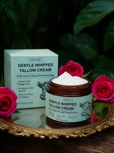 Gentle Whipped Tallow Cream – Deep Moisturizing Face & Body Balm with Frankincense & Castor Oil, Lightweight & Non-Greasy
