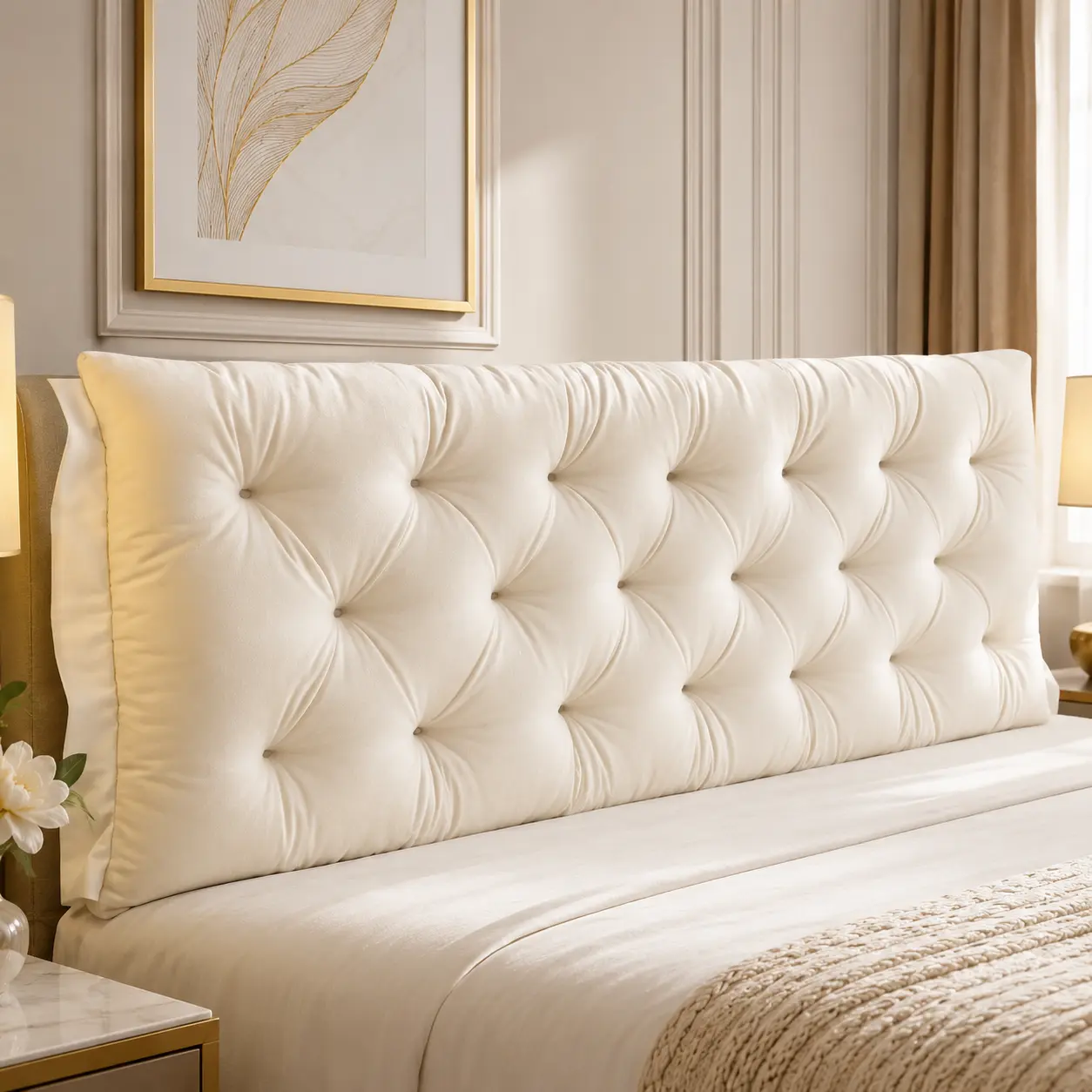 Adjustable High-Density Foam Bed Headboard, 1.2m Length, for Back Support During Sleeping & Reading, Headboard For Bed