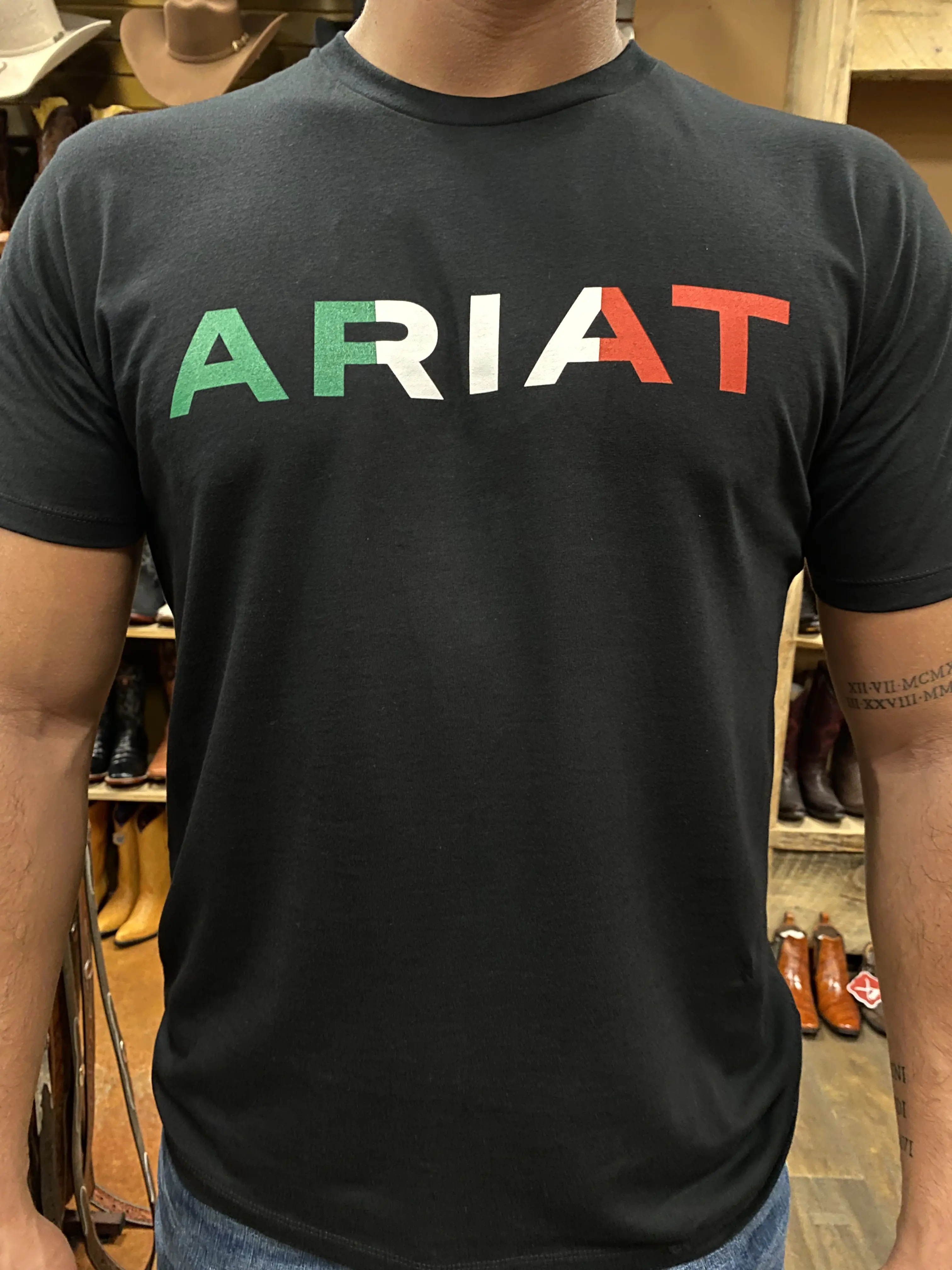 ARIAT / POTRERITO -  Men Black Mexico T-shirt