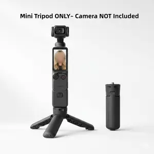 Auto Pop-Up Selfie Handle Tripod for Osmo Pocket 3/4 & Xtra Muse Action Cameras 1/4" Universal Screw Anti-slip Feet Silicone Pad Desk Stand Pocket-Sized Portable Smart Phone Clip