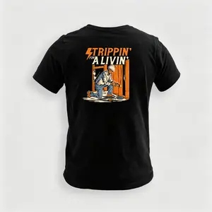 Men's Classic 'Strippin' For A Livin'' Statement T-Shirt, Unisex Casual Short Sleeve Slogan Graphic Top