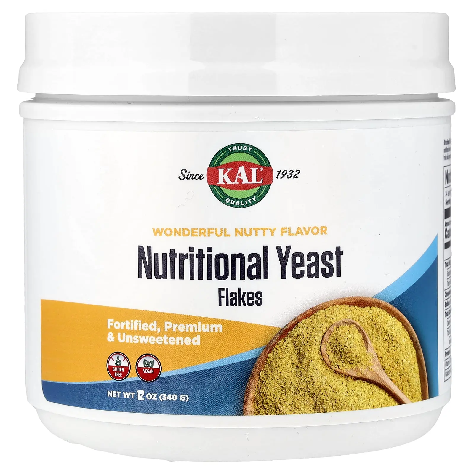 KAL Nutritional Yeast Flakes, Wonderful Nutty, 12 oz (340 g)