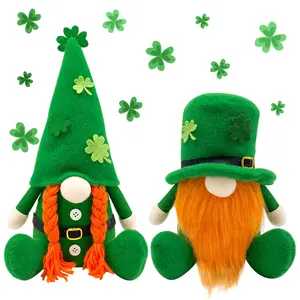 Gnome Plush Home Table Ornament Decor Green Irish Faceless St Patricks Day Gnome for St Patricks Day Gifts Faceless Dwarf Swedish Tomte Leprechaun