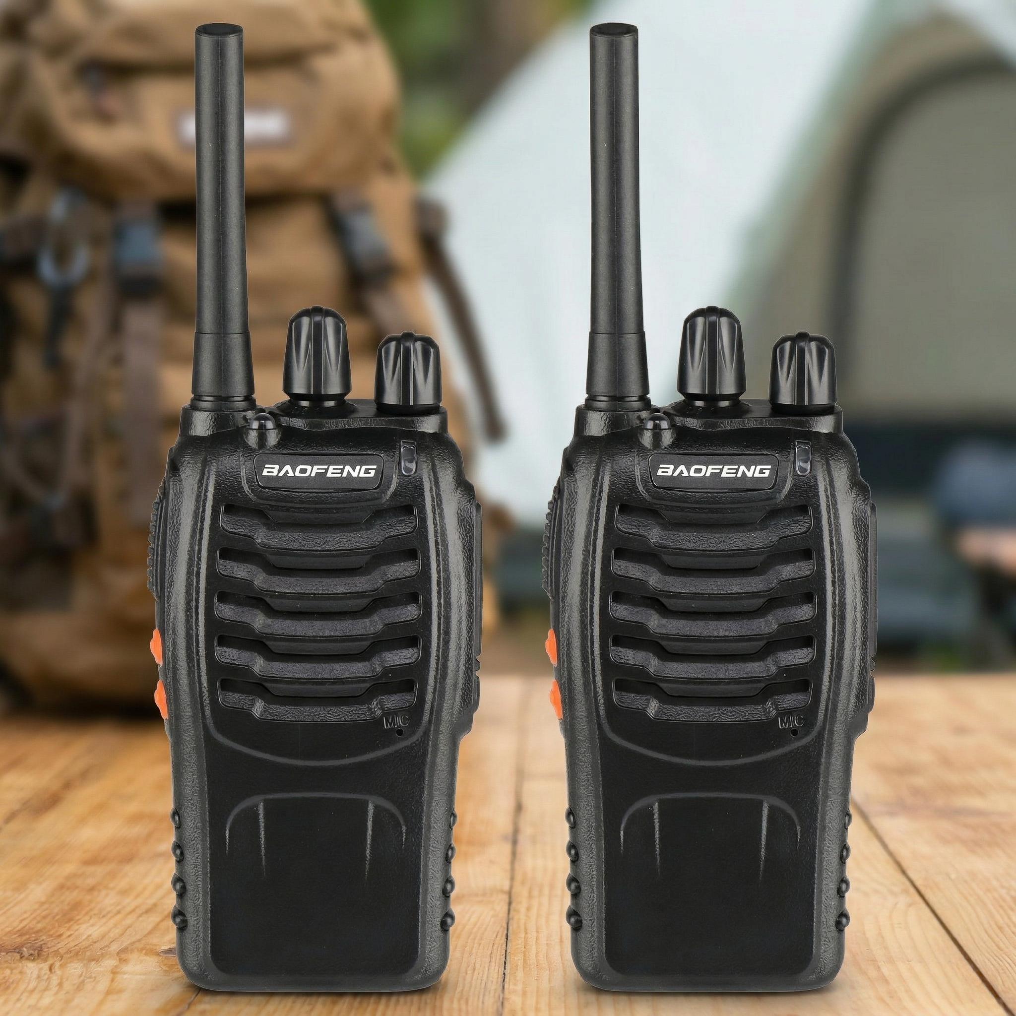 BF-88A 5W FRS Frequency Handheld Walkie Talkie Black (2pcs/Pair)