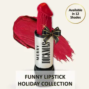 Funny Lipstick Holiday Collection | Flirty, Long-Lasting, Hydrating Lipstick | Bold Color, Festive Finish & Perfect Holiday Gift for Women | Stocking Stuffer & White Elephant Idea | Paraben-Free