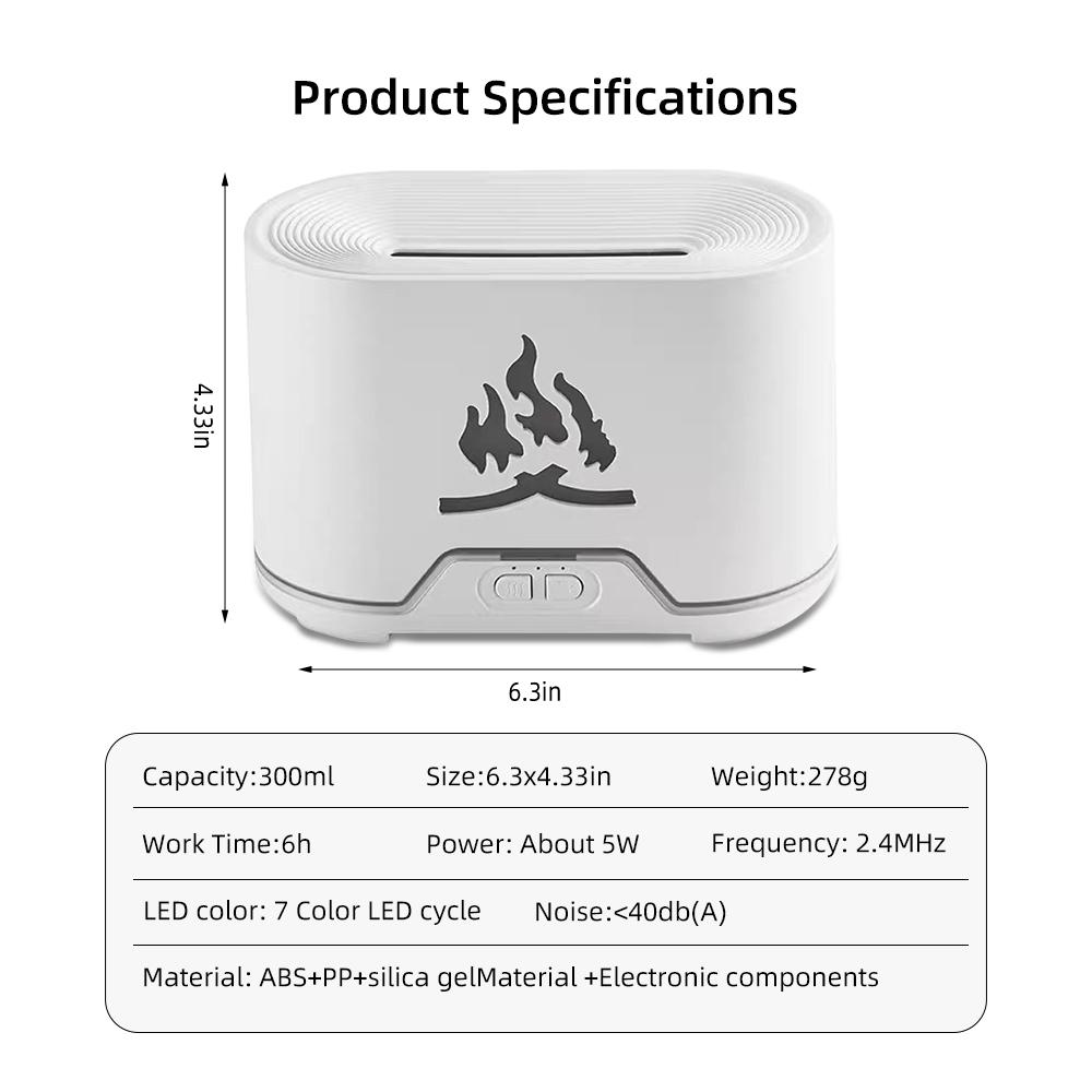Remote Control Aromatherapy Diffuser with Simulated Flame Lamp Air Humidifier Bedroom Essential Oil Diffuser 300ml for Relaxation aroma life shop usb colorful operation mini 2-in-1 travel