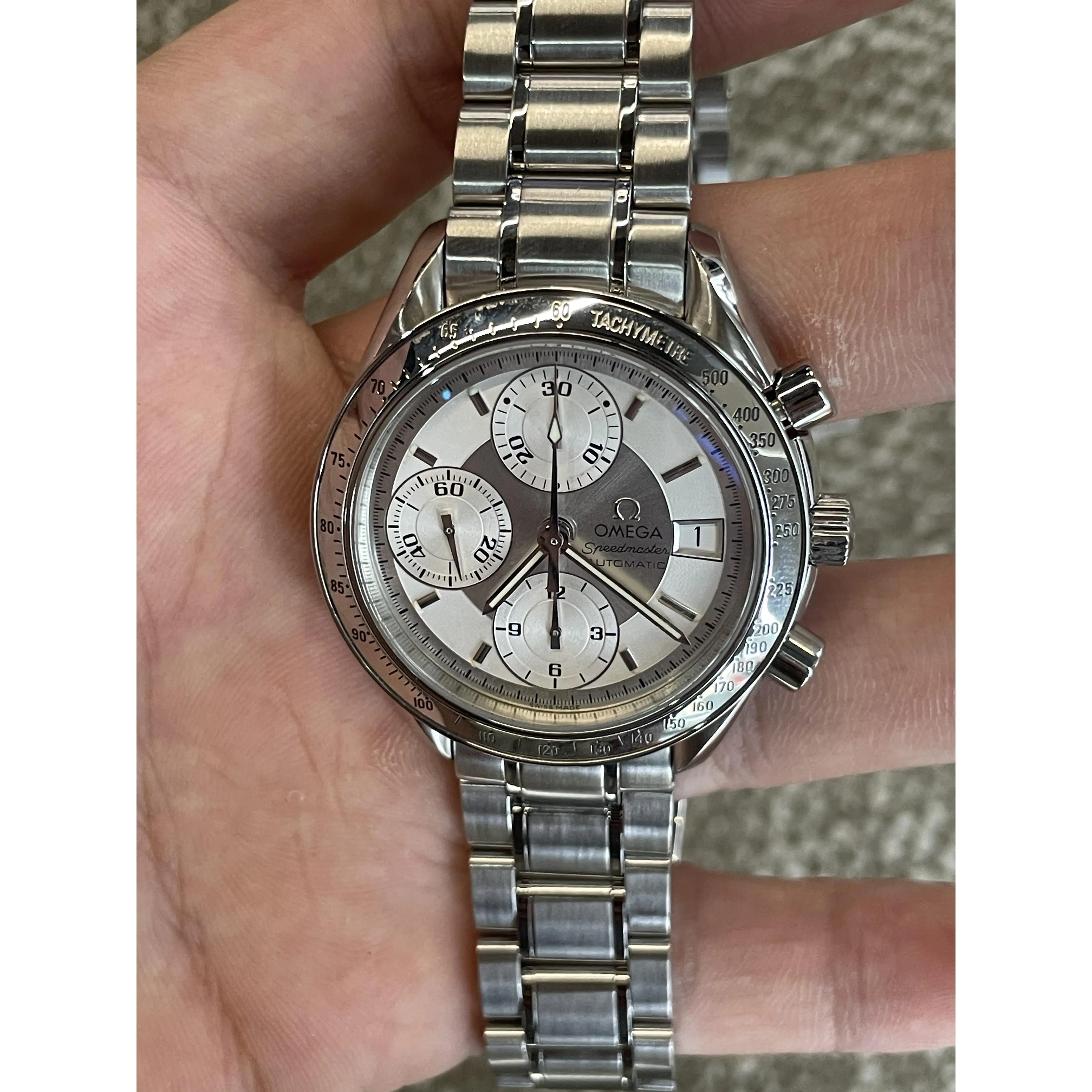 Omega Speedmaster Series 39 White Dial Mechanical Steel Bracelet, # TK‑59776874,18cm,XM