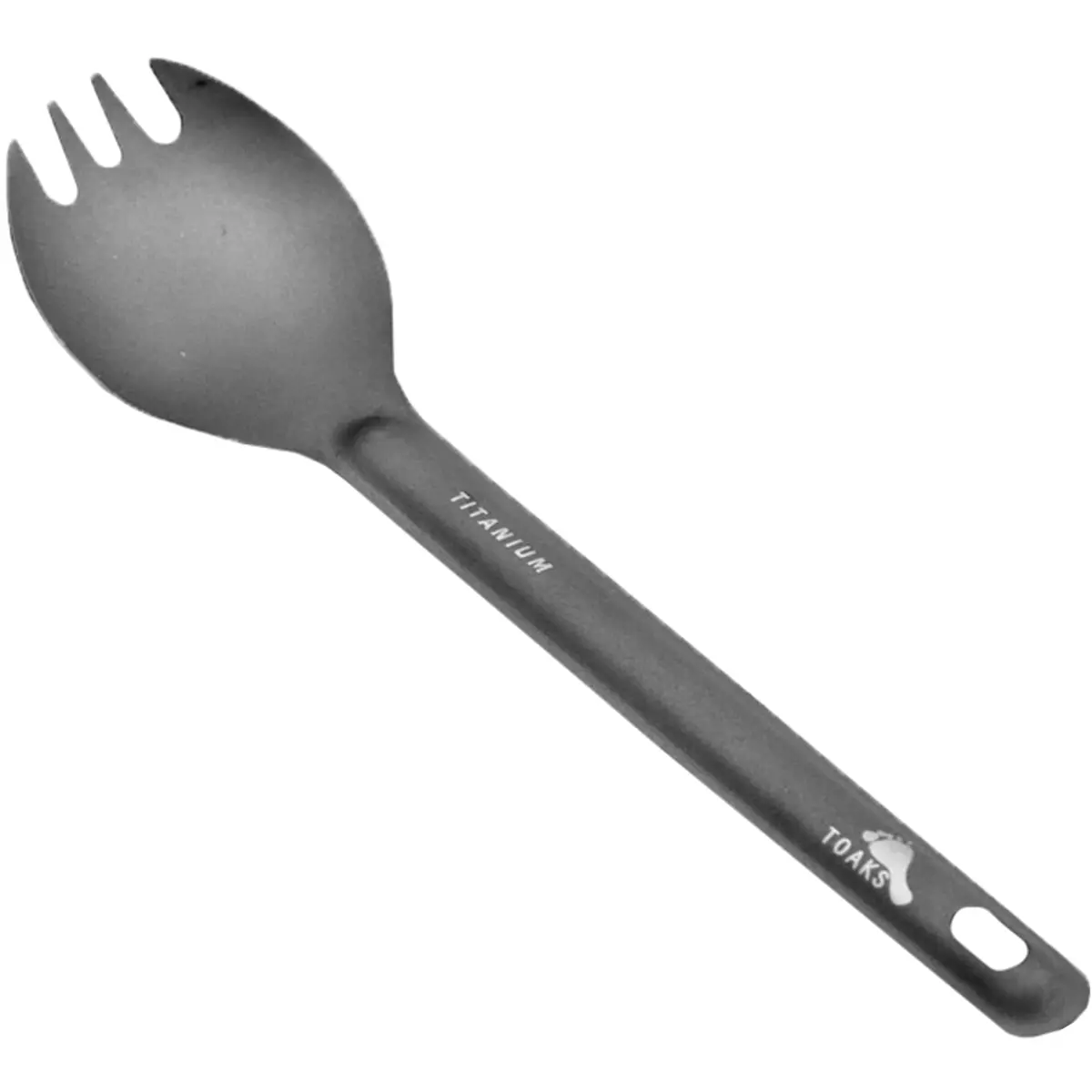 TOAKS Titanium Ultralight Spork SLV-04 - Outdoor Camping, Lightweight, Durable, Handle, Polished, Smooth Touch, No