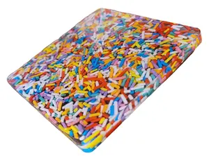 Confetti Sprinkle Coasters Set of 2 Personalized Rainbow Pride Coasters Tableware Water & Heat Resistant Hand Wash Only Cover