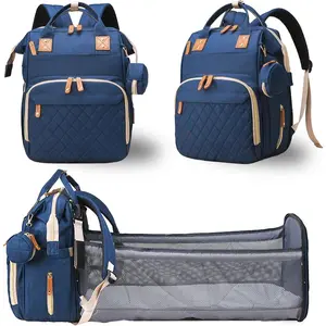 Diaper Bag with Changing Station, Waterproof 3 in 1 Baby Diaper Backpack with Foldable Changing Pad, Large Travel Back Pack for Baby Girl Boy, Baby essentials, Blue