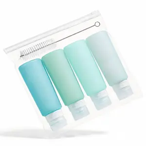 Mrsdry Condiment Squeeze Bottles for Sauces, 6-oz Mini Silicone Dressing Containers with Reusable Bag, Leakproof Sauce Bottle for Meal Prep, Travel, and Bento Boxes, 4 Pack, Mint