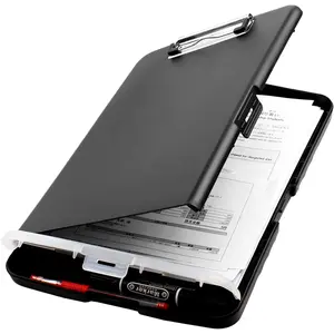 Clipboards Organizer Clipboard with Storage  Clipboard Foldable File Folder Plastic Folio with Storage Case for Teacher,,,Offices (Black)