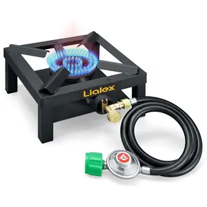 High Pressure Single Propane Burner - Outdoor Cooking Propane Burner Head with CSA Listed Regulator and 4ft Hose for Camping, Tailgating, Seafood Boil,Turkey Fry