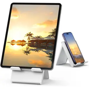 Adjustable Tablet Stand Holder Portable Foldable Desktop Stand Dock Compatible for iPad, ,  ,  Galaxy and Kindle Fire Tablets - Gray