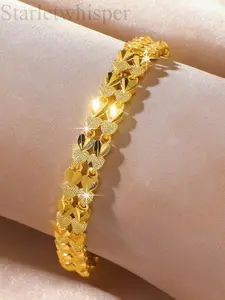 Trendy Dual-Row Heart Bracelet for Women, Ethnic Pattern Statement Jewelry, High-Quality Daily Accessory, Viral Gift for Boyfriend & Best Friend, Perfect Valentine’s Day Present