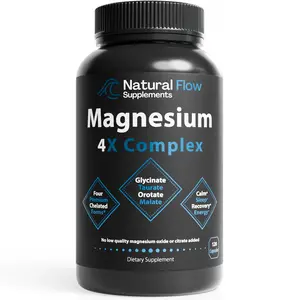 Magnesium 4X Complex -  Glycinate, Taurate, Malate, and Orotate - 120 Capsules magnesium complex Healthcare Natural