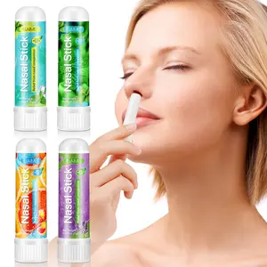 4 Pack Elaimei Energizing Nasal Inhalers, Natural Plant Essential Oils, Fresh Cool Scent, Smooth Breathing, Quick Relief for Congestion