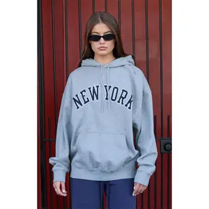 John Galt Women's Melange Christy New York Oversized Hoodie