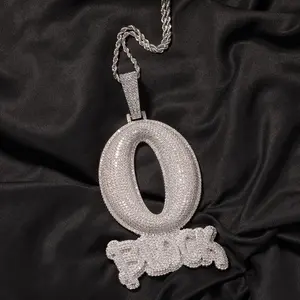 CARÁTIX - Big Heavy Iced Out O Block Style Pendant Silver Plated Street Jewelry