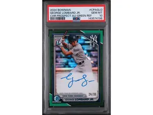 2024 Chrome Prospect Autographs Green Refractors George Lombard Jr. #CPAGLO /99 PSA 10