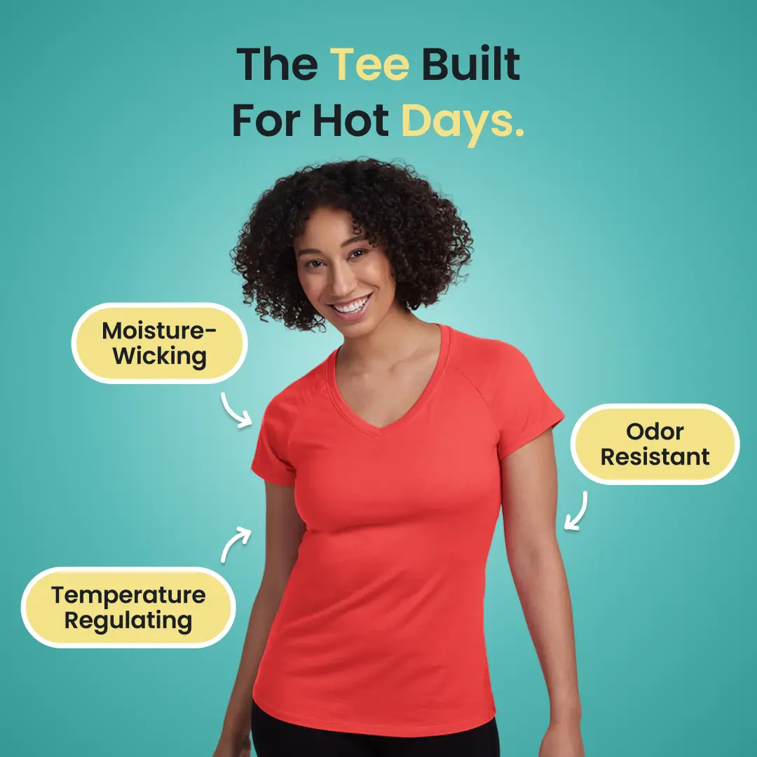 Woolx Mia Merino Wool V Neck Tee - Lightweight Womens T Shirt Odor Resistant Travel Top All Season