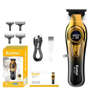Km-1677 Cordless Electric Hair Clipper, High-Speed Professional Men's Trimmer, Stainless Steel Blade, Fast Charging, Anti-Slip Handle