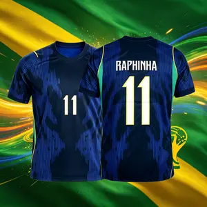 2026 Brazil Away Short Sleeve Soccer Jersey Quick-Dry