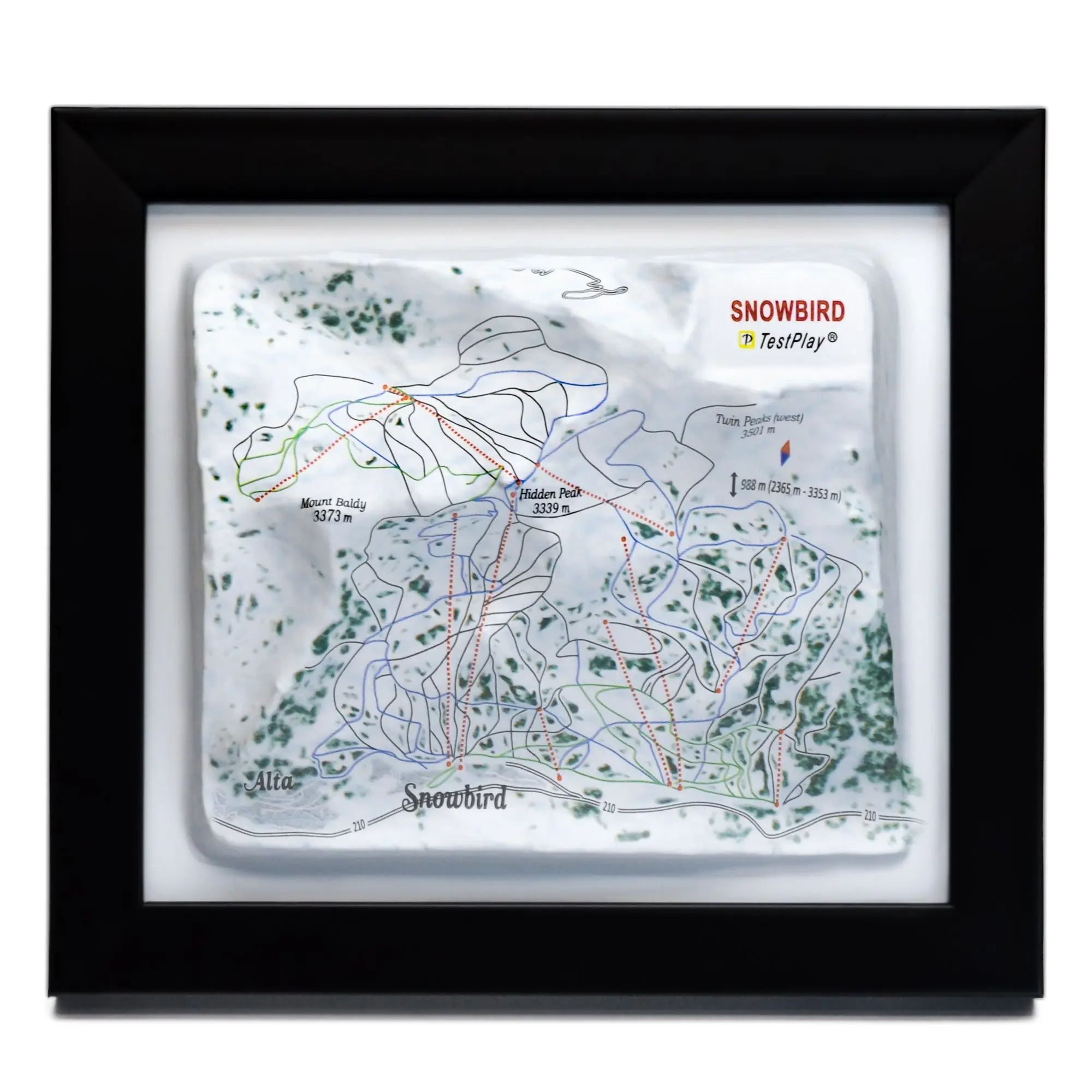 Snowbird Ski Resort 3D Raised Relief Map