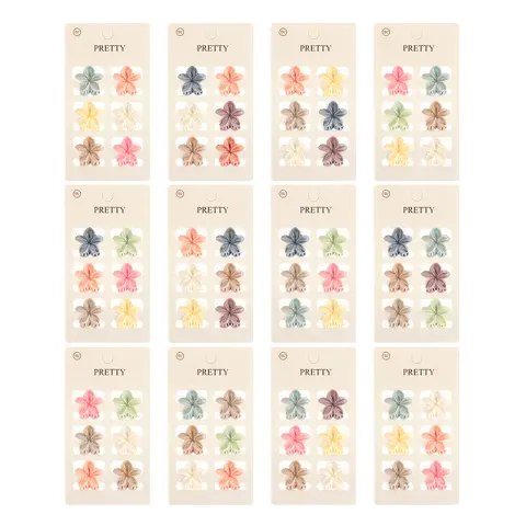 Colorful Floral Hair Accessories - Mini Flower Hair Claw Clips