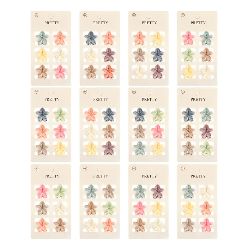 Colorful Floral Hair Accessories - Mini Flower Hair Claw Clips