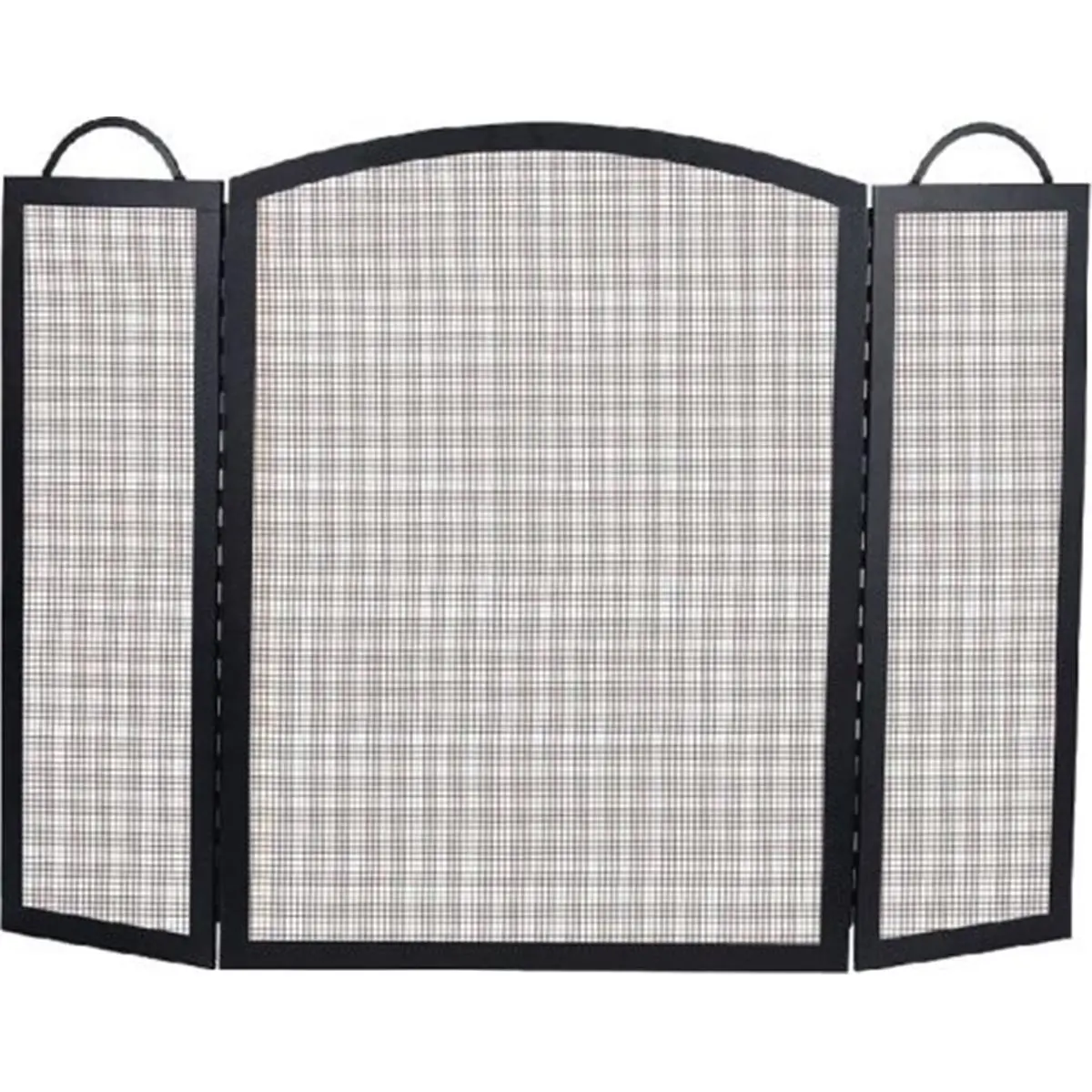 Dagan S130-39 3-Fold Arched Steel Frame Room Divider - Black Wrought Iron Indoor Furniture, 52x39-in Fireplace Spark Guard