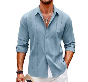 COOFANDY Men's Cuba Guayabela Shirt Short Sleeve Button Down Shirt Casual Summer Beach Linen Shirt, Fashionable Casual Business Shirt, Comfortabl Underwear e Fabric, Men's Choice