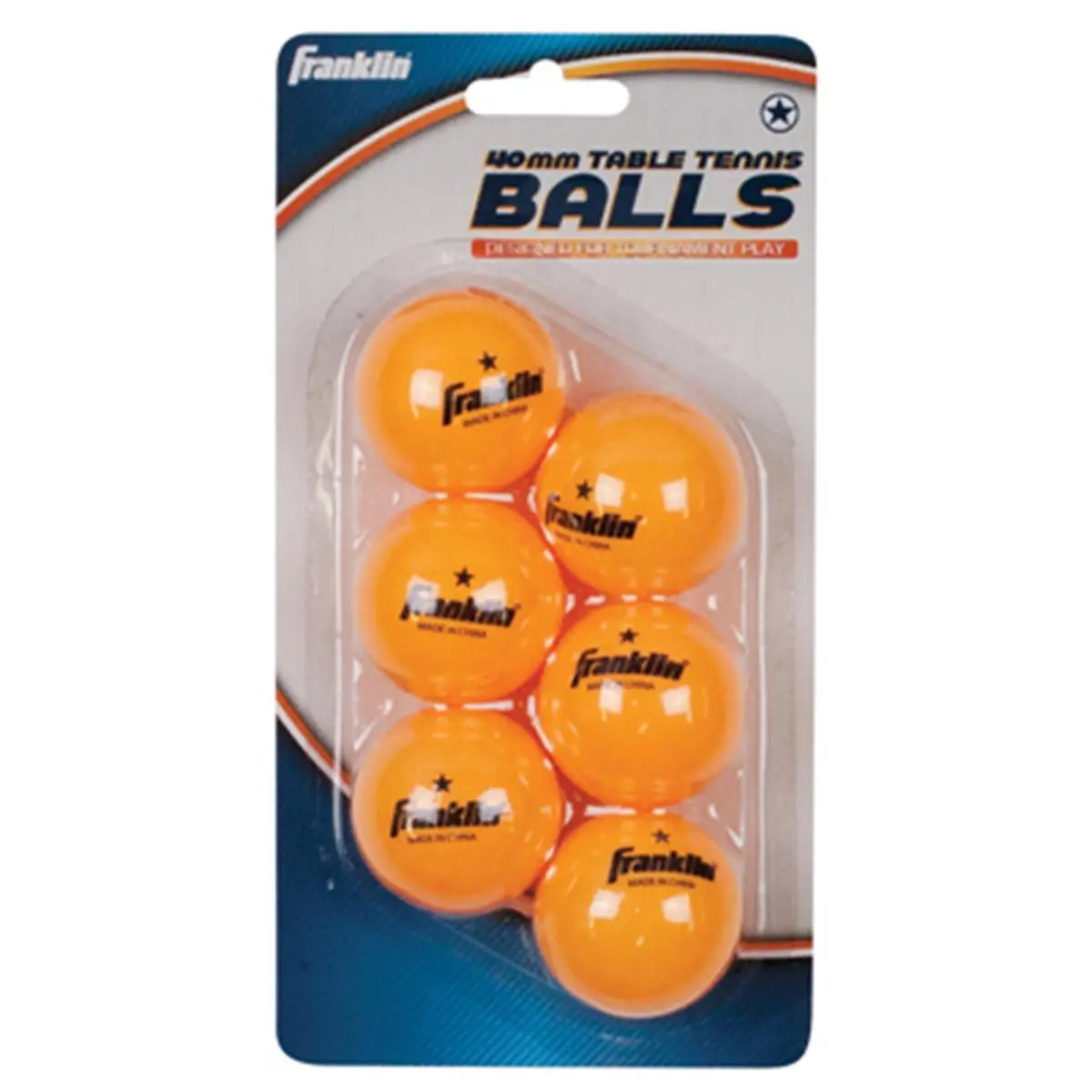 Franklin Sports Table Tennis Balls for Recreational Games and Practice, 6 Pack for Family Fun and All Skill Levels, Model 57105, 1 Star, Standard Grade, Unisex, Basic, 0.08 Lbs, Set