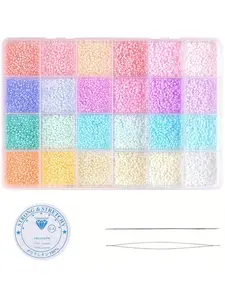 3mm 8400 Glass Seed Beads Set, 24 Colors Mixed, DIY Jewelry Making, Friendship Bracelet Kit, Keychain Charms, Holiday Gifts