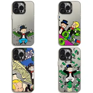 Funny Rich Uncle Pennybags Smartphone Case, Money Rain & World Is Yours Print, Cellphone Accessories for iPhone 17-12, 11 & Samsung S21-S25, Handheld Devices Ideal Gift for Teens
