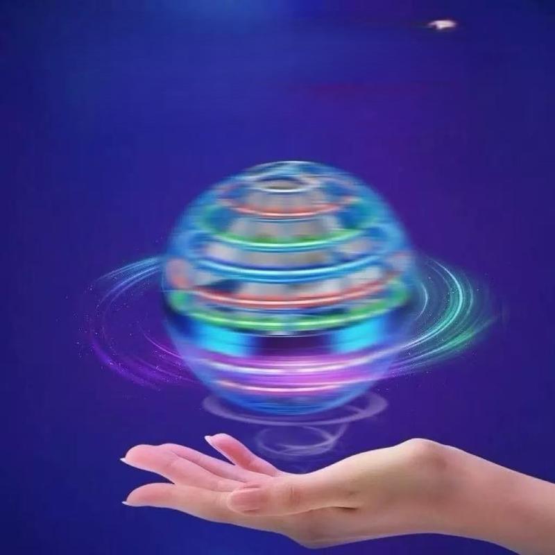 Levitating Flying Ball with Lights Cosmic Globe Boomerang Hover Ball Galactic Fidget Spinner Hand Drone Orbit Cool Toys Gift USB Charging RGB Light LED Anti-Gravity 6-12 year old