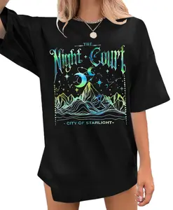 Acotar Velaris Shirt Women Oversized Bat Boys T-Shirt City of Starlight Graphic Tee Bat Bookish Book Lover Tops