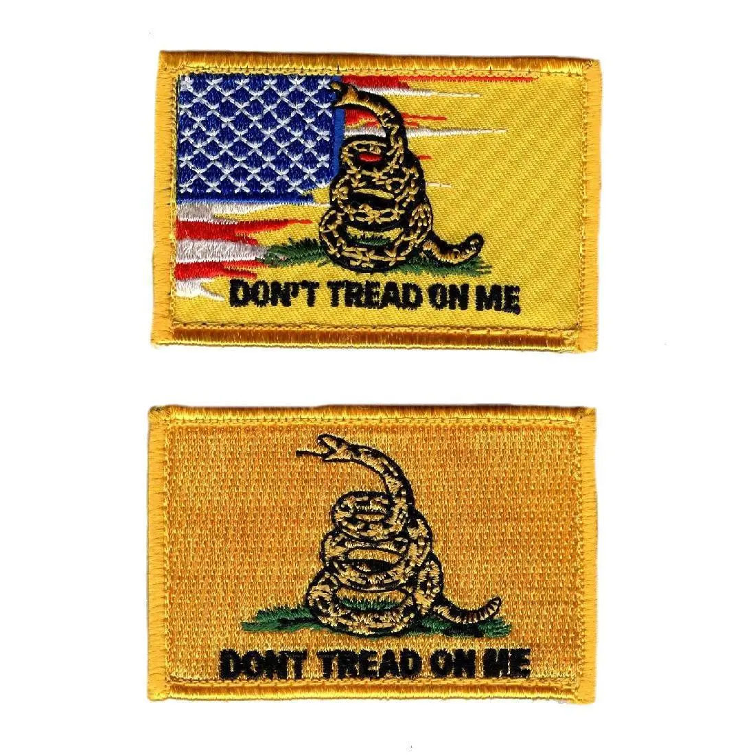 Dont Tread On Me Gadsden Flag USA Flag Hook Patch (Bundle)