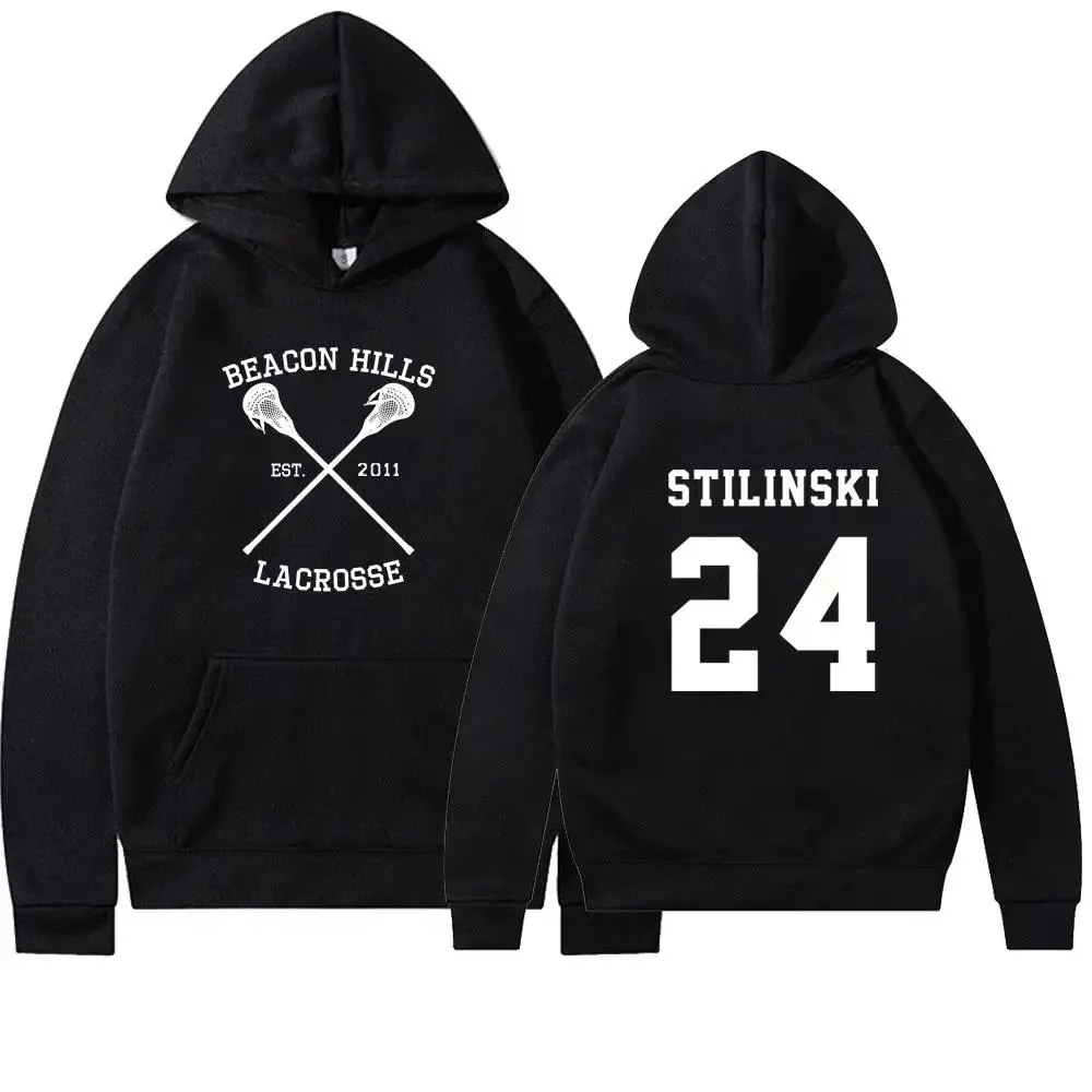 Teen Wolf Hoodie Beacon Hills Lacrosse Hoodie Stilinski 24 Teen Wolf Hooded Sweatshirt Dylan Obrien Unisex Teen Wolf Hoodies - Double Sided Unisex hoodie