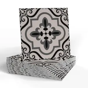 Minimalist Art Design Ceramic Tile Wall Sticker, Self-Adhesive Detachable Ceramic Tile Sticker, Suitable for Bedrooms, Bathrooms, Living Rooms, Decor