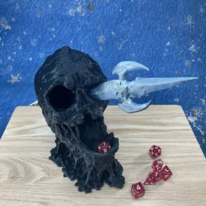 Skull Dice Tower for Office and Desk Top - DND, Perfect for Gaming and Storage