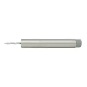 212 MAIN Deltana Extension Baseboard Door Bumper - Satin Nickel, Solid Brass, Corrosion-Proof, Weatherproof, Includes Mounting Screws